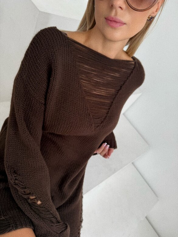 Sweater Christiano wth alpaca and wool chocolate