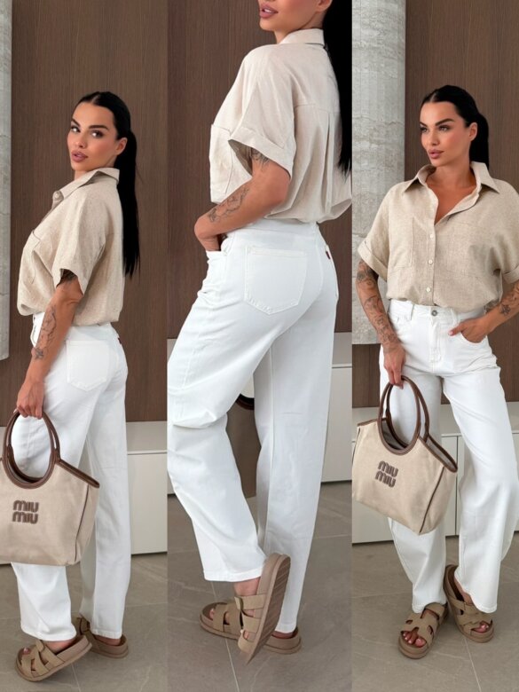 Spodnie Verne jeans białe