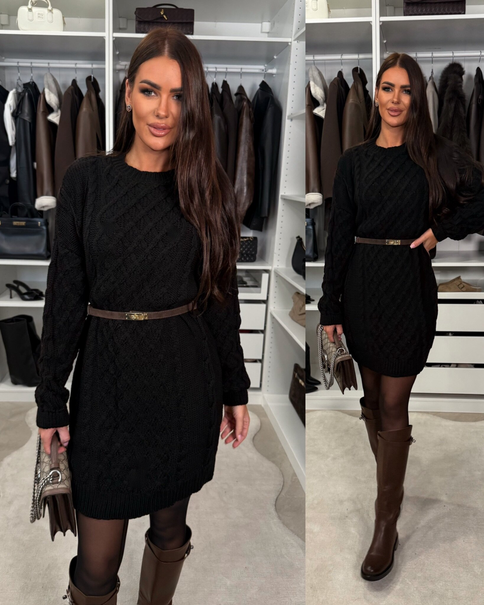 Sukienka Gossie sweterkowa czarna 