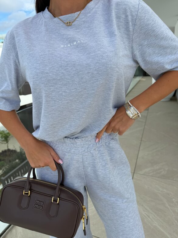 T-shirt Minimal jasnoszary