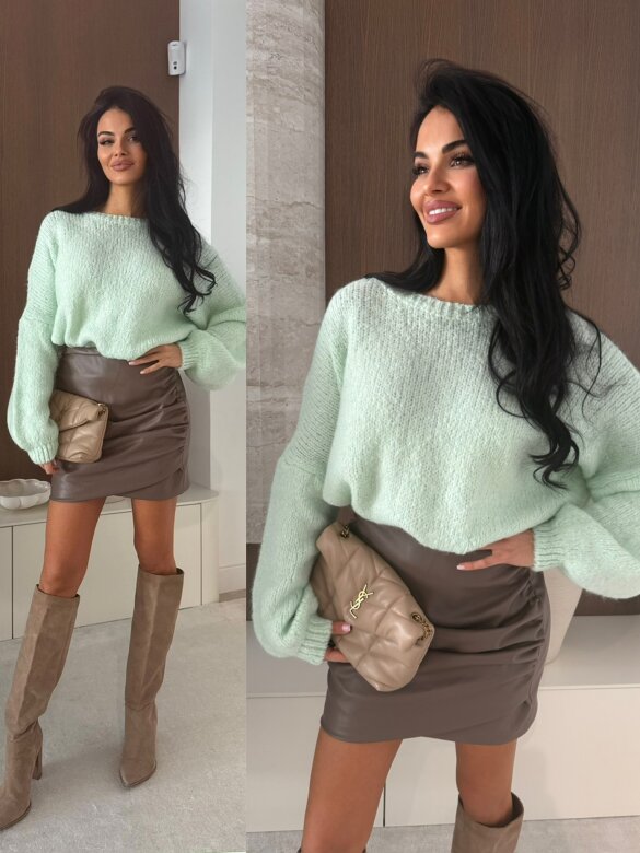 Sweter Lunarisse z domieszką wełny pistacjowy