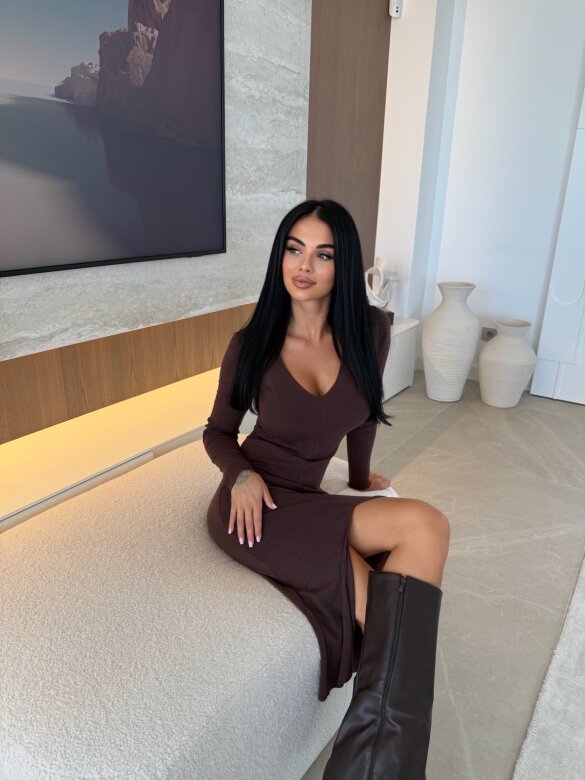 Sukienka Marienna czekoladowa