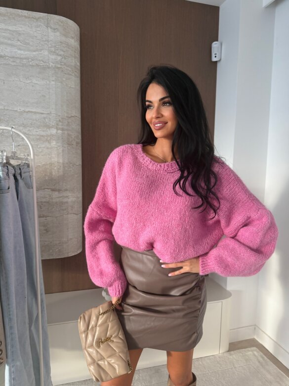 Sweter Lunarisse z domieszką wełny różowy