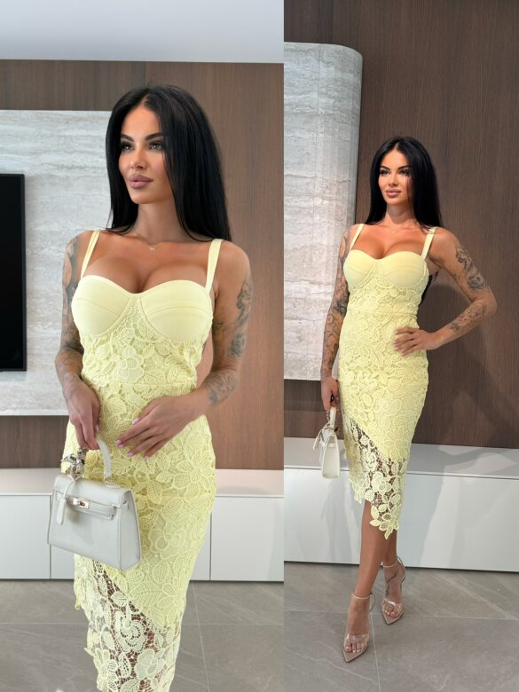 Sukienka Santoria bandage butter yellow