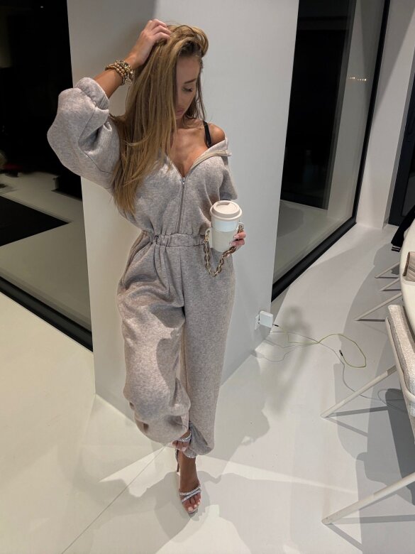 Kombinezon Lorisson z wełną mocca