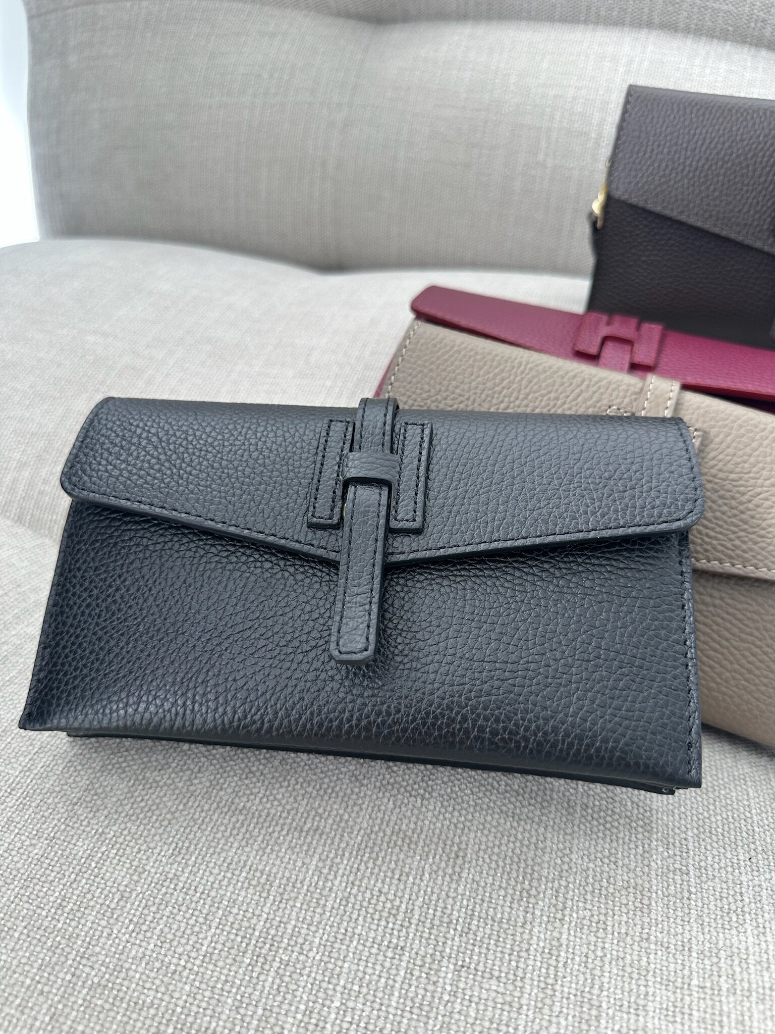 Torebka Elegance kopertówka skórzana czarna