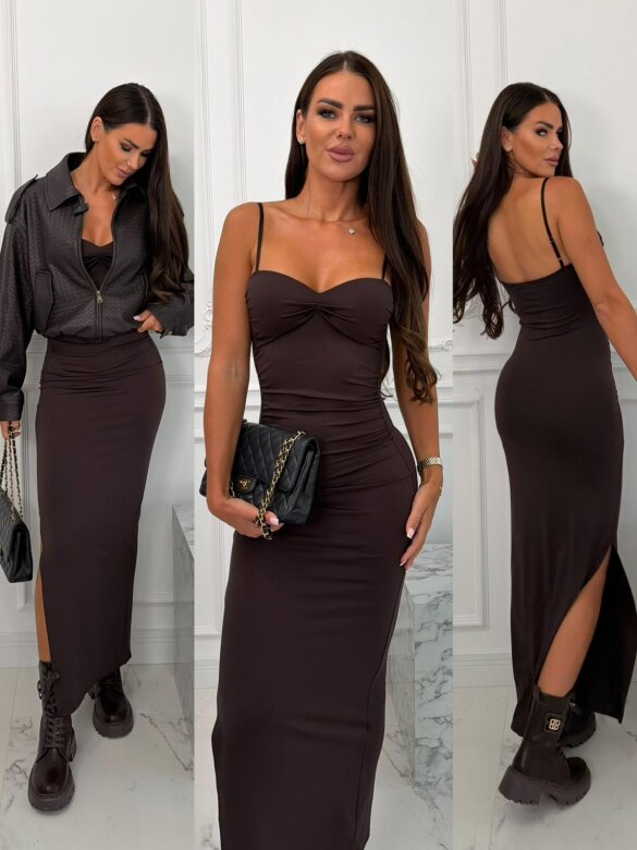 Dress Zenora maxi chocolate