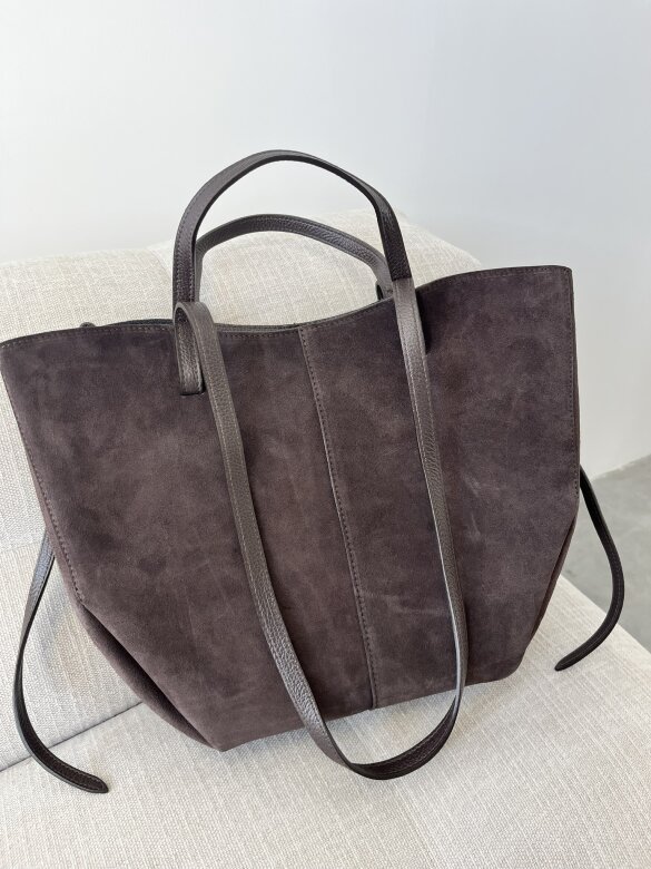 Torebka Essence shopper zamszowa czekoladowa
