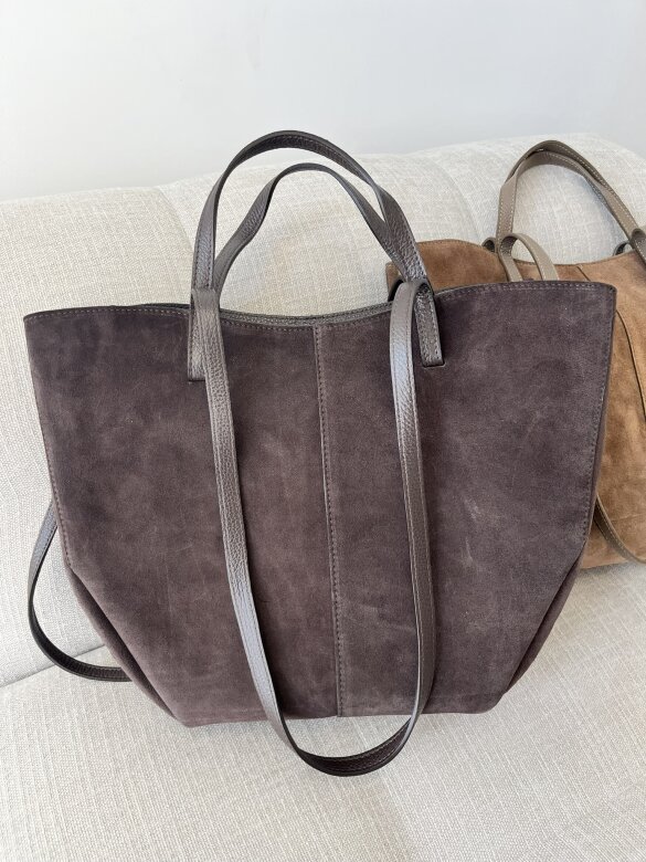Torebka Essence shopper zamszowa czekoladowa