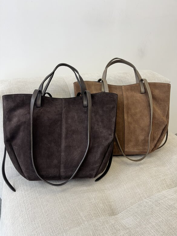 Torebka Essence shopper zamszowa czekoladowa