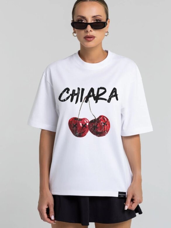 T-shirt Chiara Cherries biały 