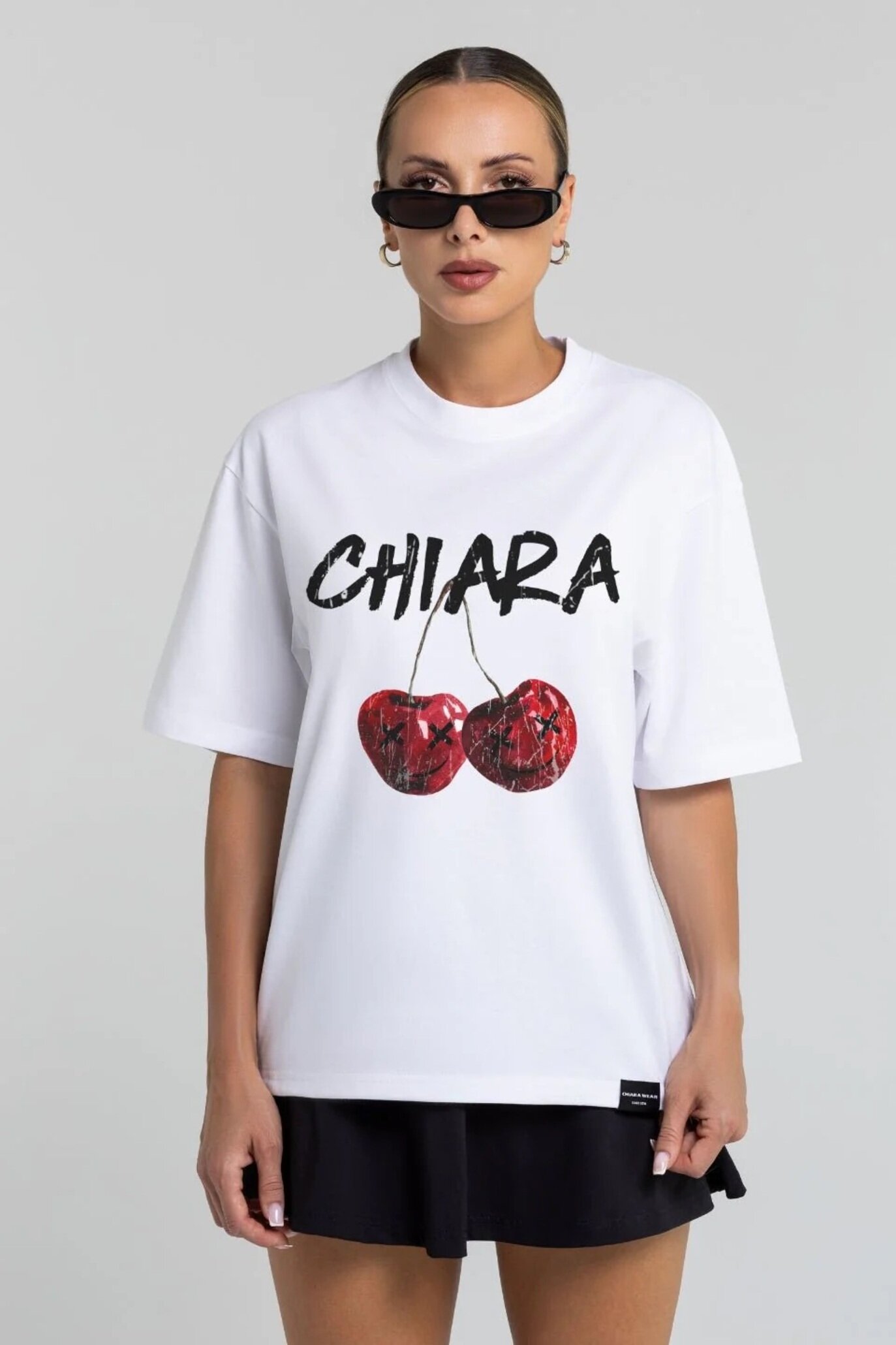 T-shirt Chiara Cherries biały 