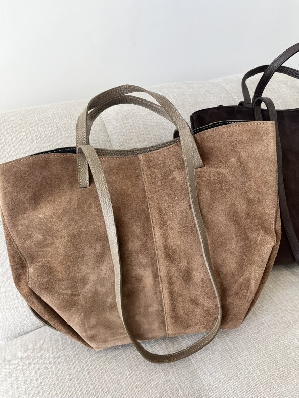 Torebka Essence shopper zamszowa brązowa 