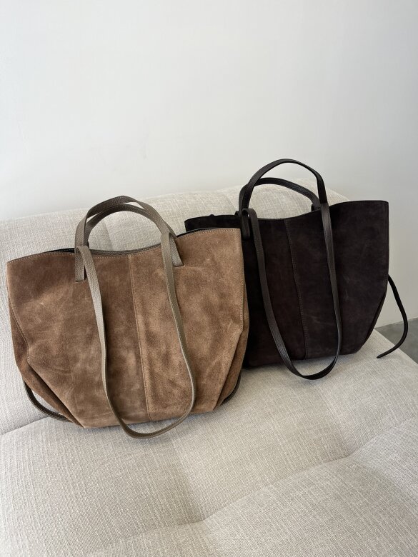 Torebka Essence shopper zamszowa brązowa 