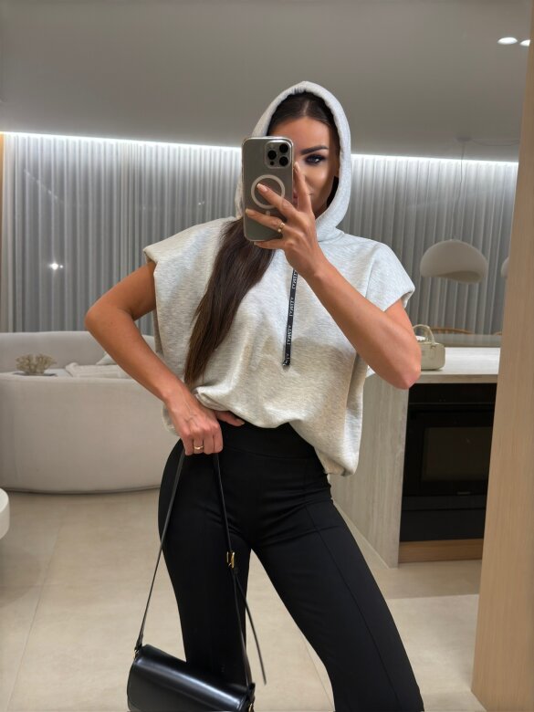 Bluza My Fashion dresowa melanż szara