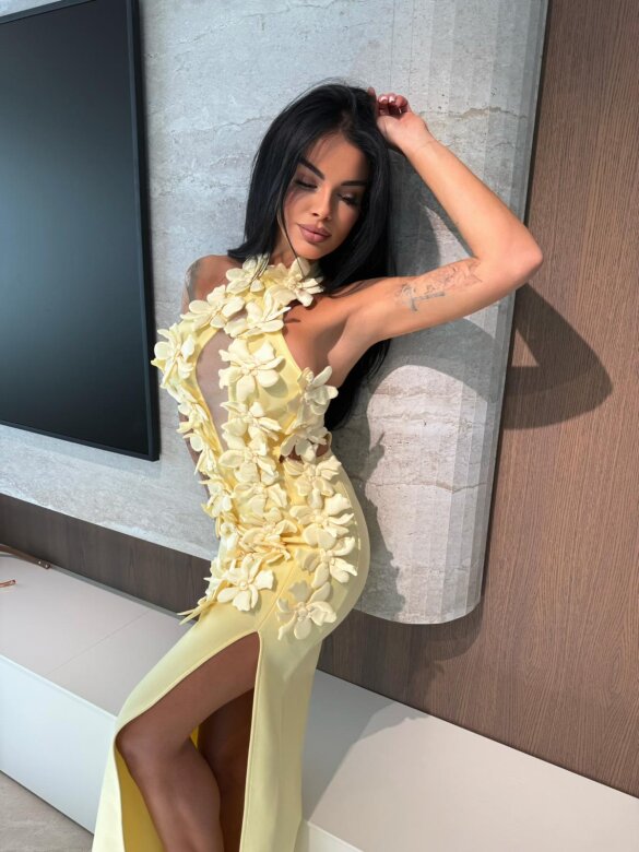 Sukienka Gelsomina maxi butter yellow