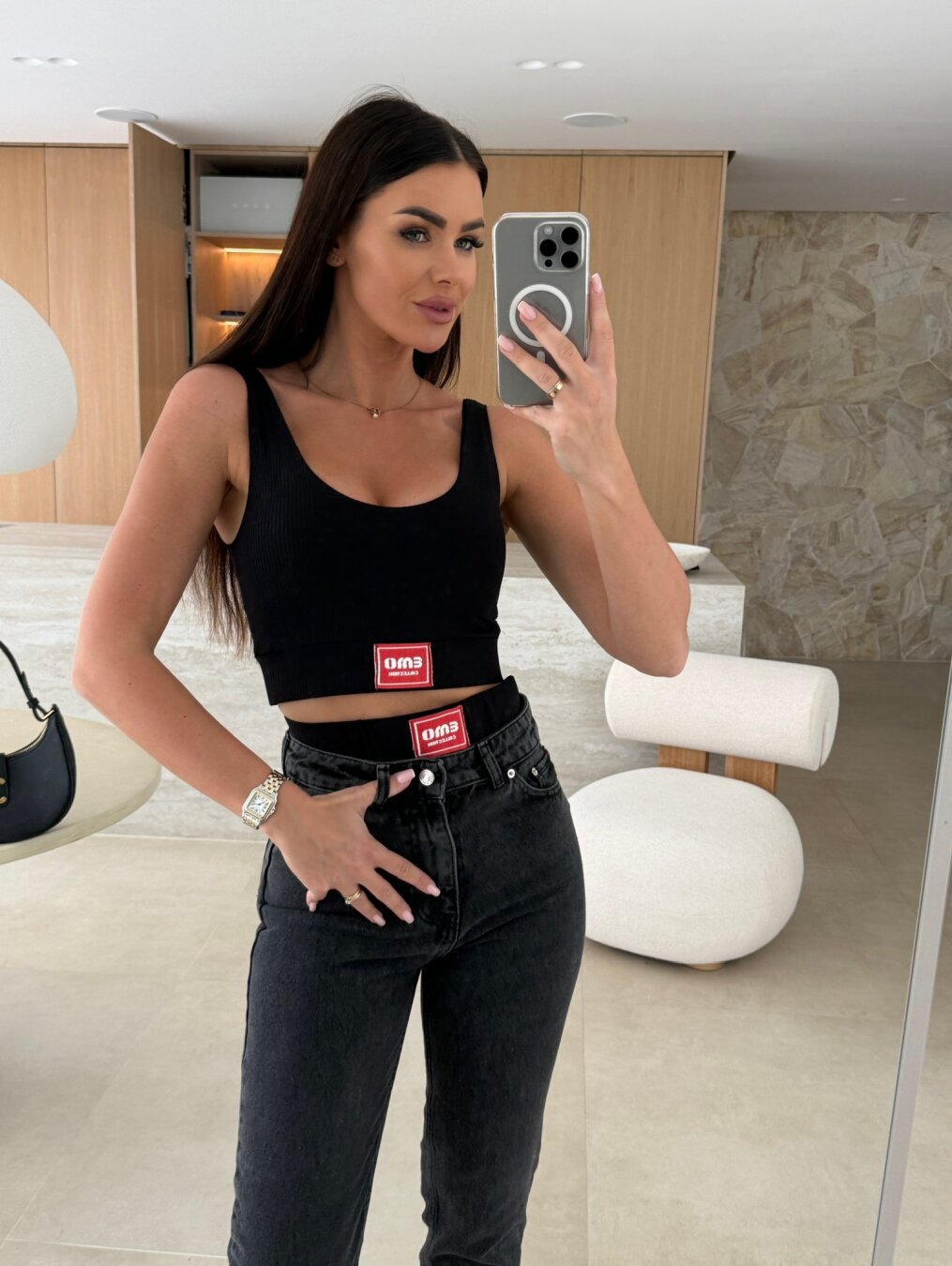 Spodnie Maneti jeans czarne 5