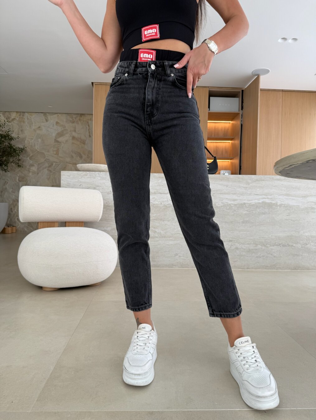Spodnie Maneti jeans czarne 10