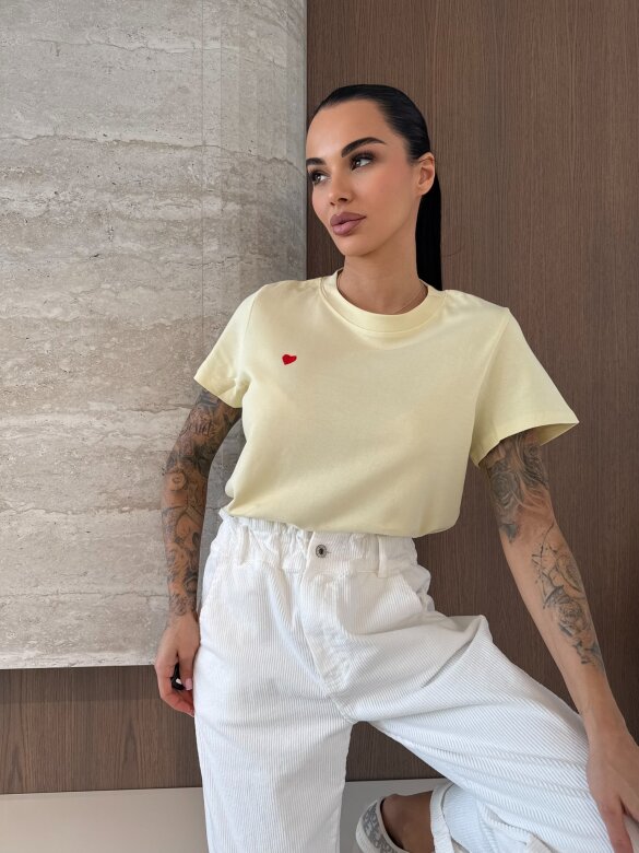 T-shirt Red Heart short żółty 