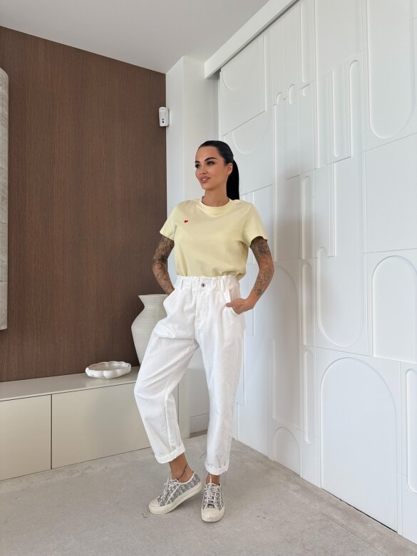 T-shirt Red Heart short żółty 