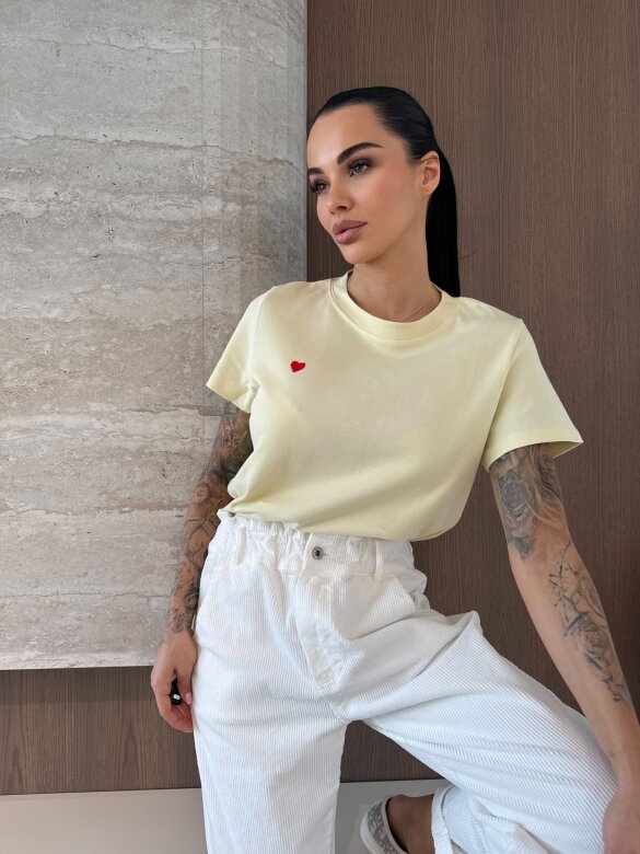 T-shirt Red Heart short żółty 