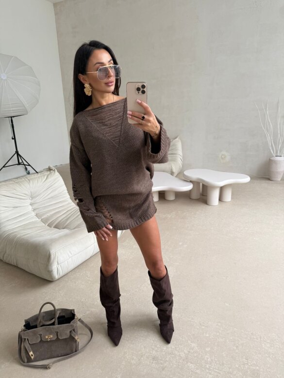 Sweater Christiano with alpaca and wool mocca 