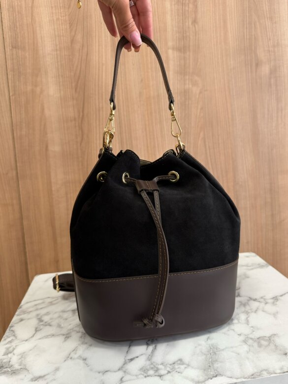 Bag Volterra leather black-chocolate
