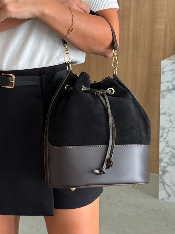 Bag Volterra leather black-chocolate