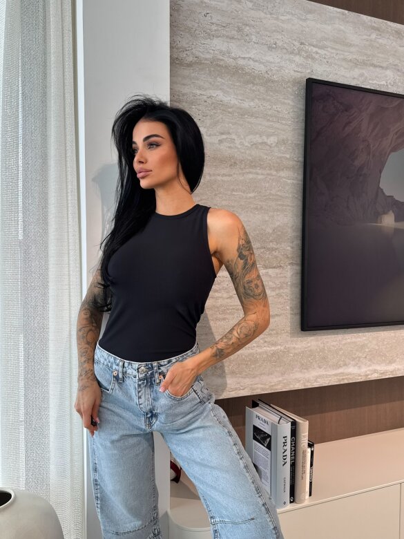 Top Prime prążkowany czarny