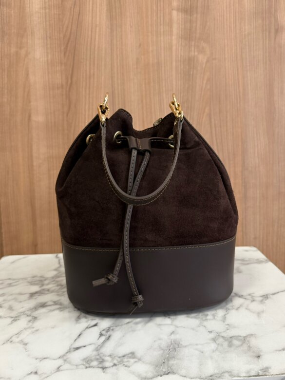 Torebka Volterra skórzana czekoladowa