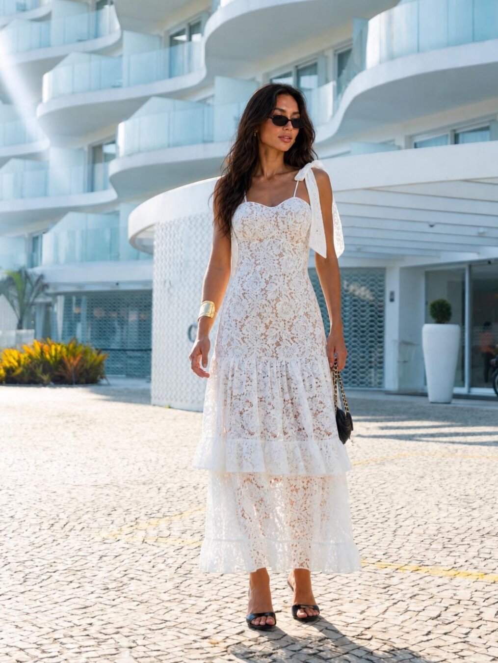 Dress Melrose white-beige | Varlesca