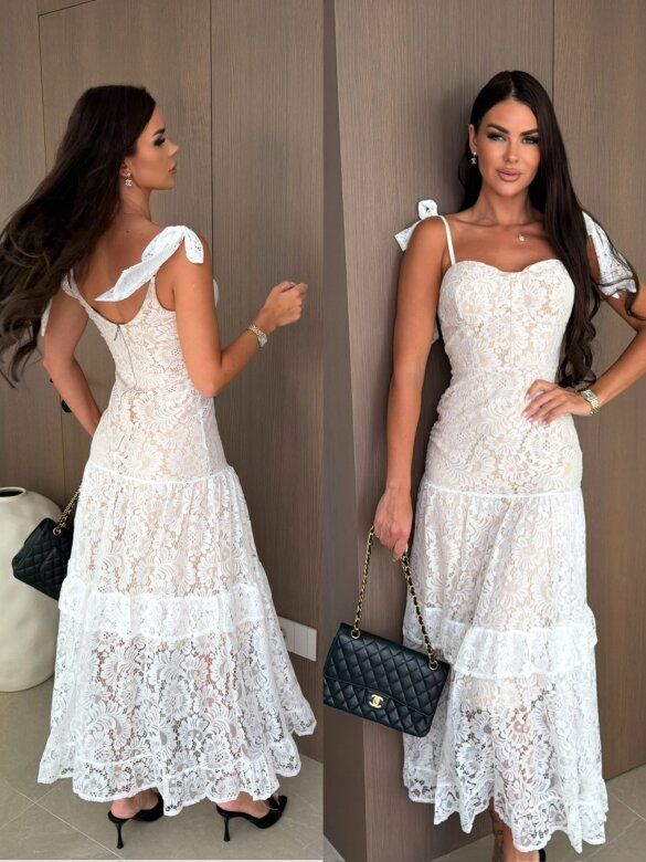 Dress Melrose white-beige
