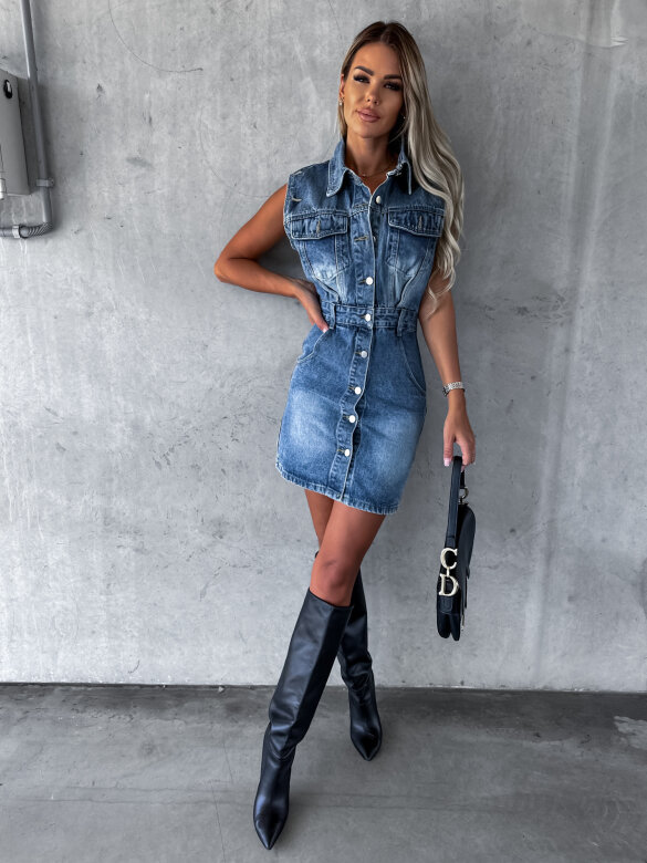 Sukienka Eilena jeans niebieska
