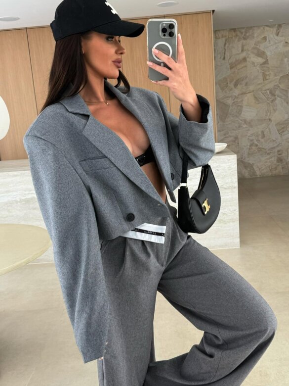 Spodnie Darla elegant z wiskozą szare 