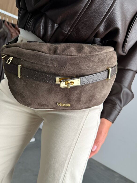 Bag Catis leather taupe 