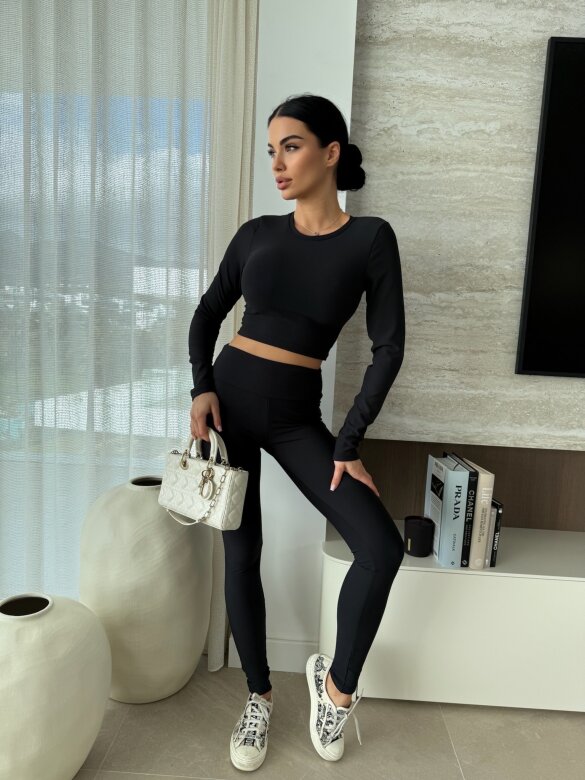 Top Risso longsleeve prążkowany czarny