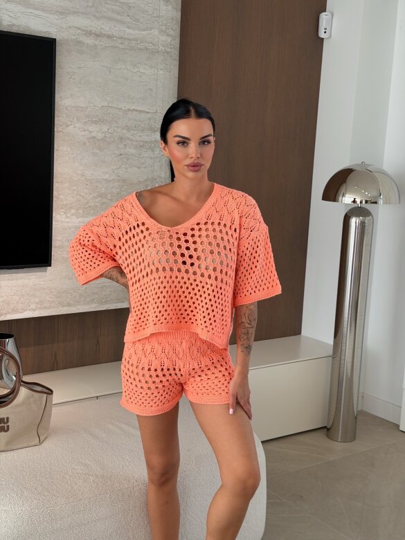 Komplet 2w1 Solave ażurowy pomarańczowy