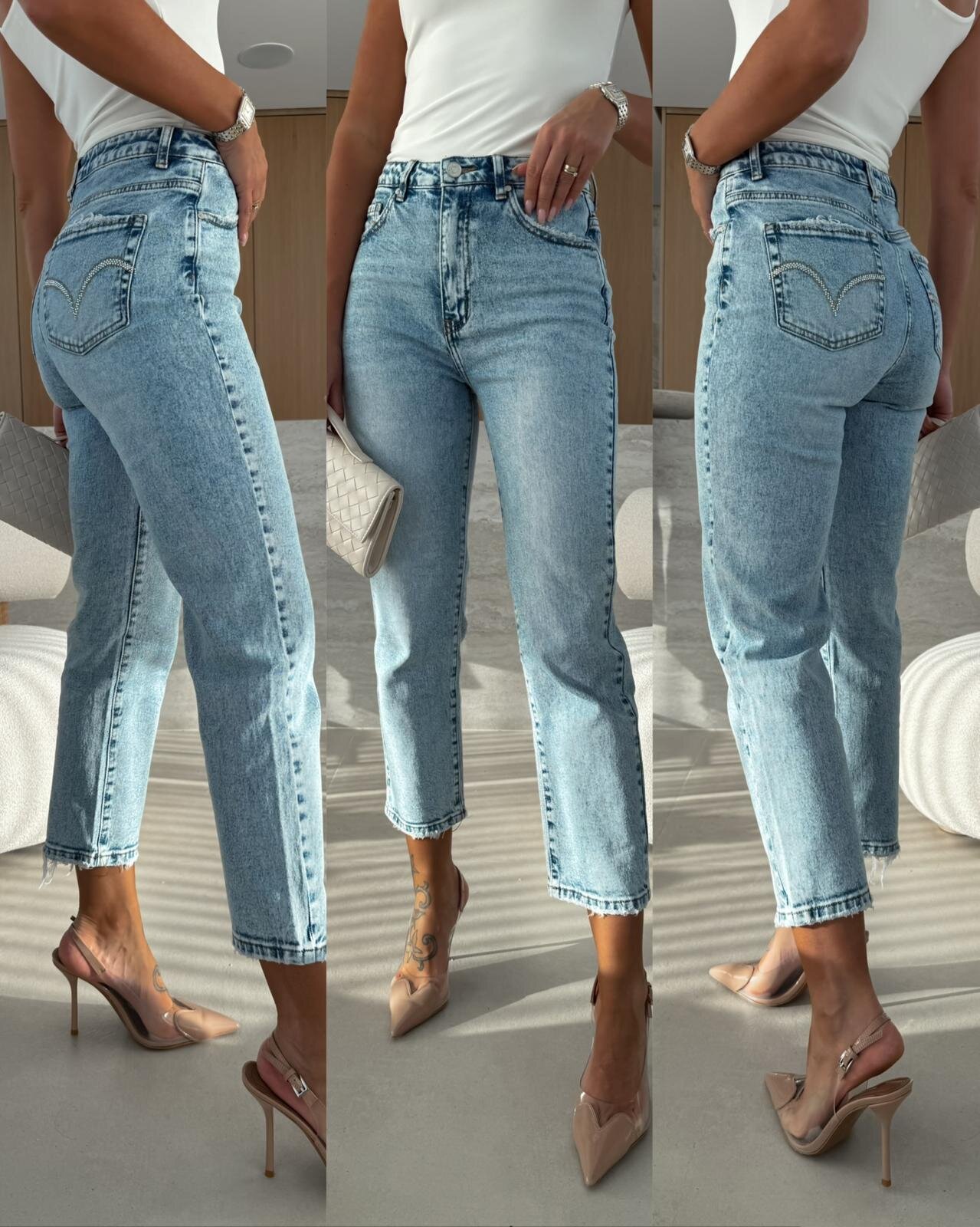 Spodnie Gervaso jeans niebieskie