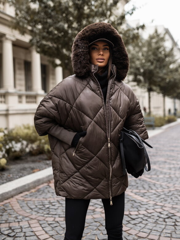 Kurtka Dorsia pikowana czekoladowa