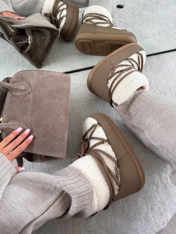 Śniegowce Alureo mocca-ecru 