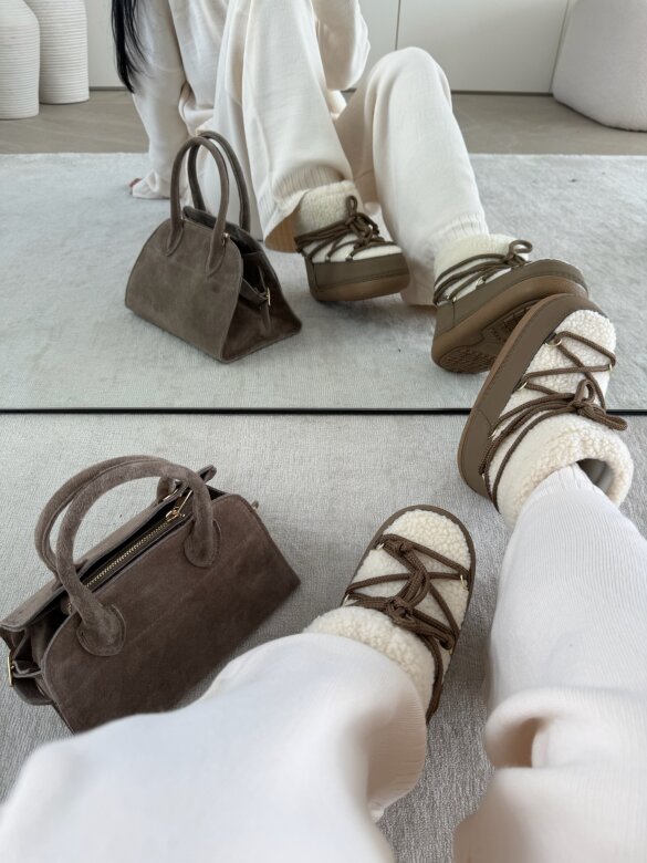 Śniegowce Alureo mocca-ecru 