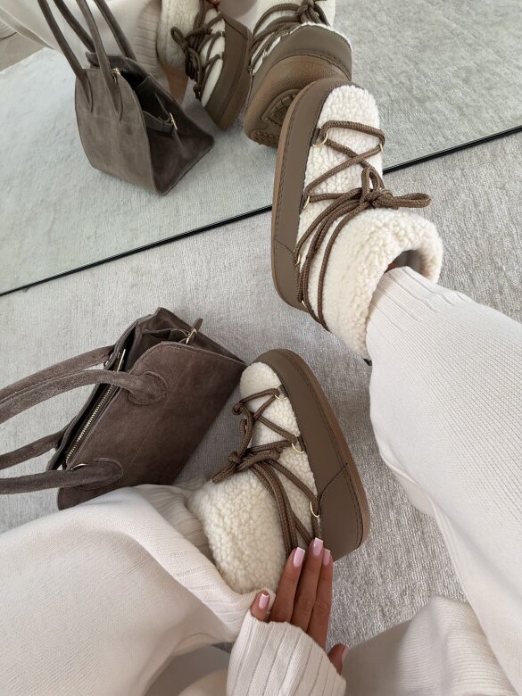 Śniegowce Alureo mocca-ecru 