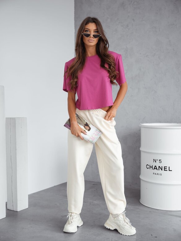 T-shirt Crop Top malinowy