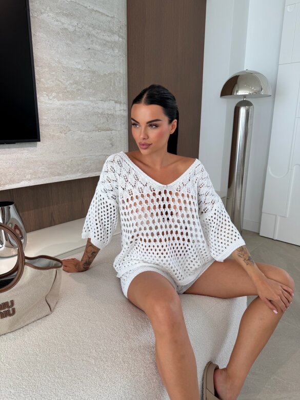 Komplet 2w1 Solave ażurowy biały