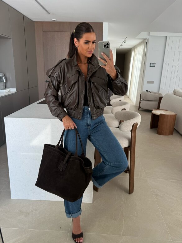 Bag Poelle shopper seude chocolate