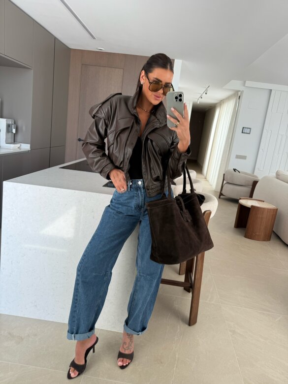 Bag Poelle shopper seude chocolate