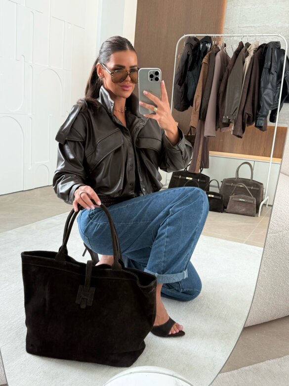 Bag Poelle shopper seude chocolate