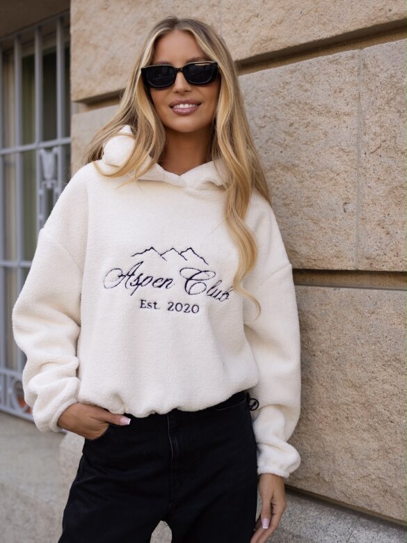 Bluza polarowa Aspen bawełniana ecru 