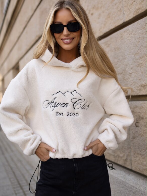 Bluza polarowa Aspen bawełniana ecru 