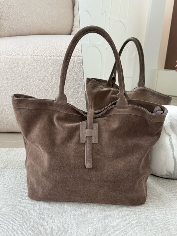 Bag Poelle shopper seude taupe